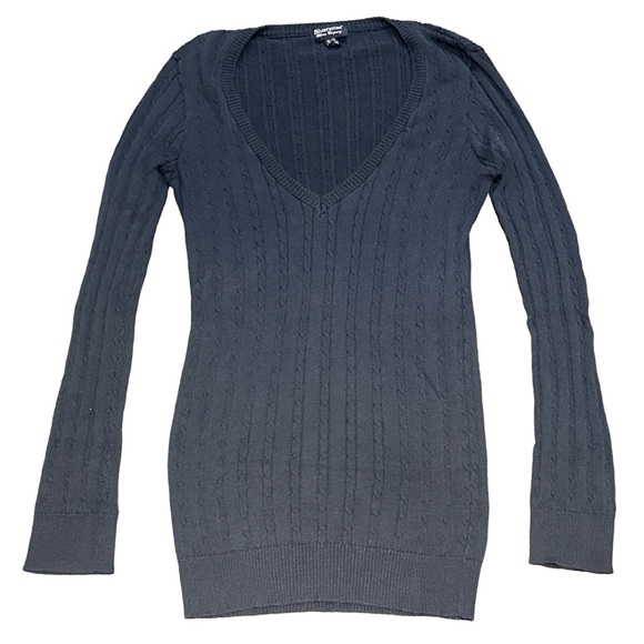 Y2K BLUENOTES women's navy knit v-neck sweater, size XL. - Picture 1 of 3